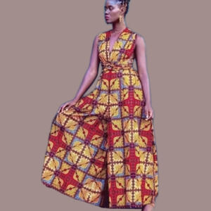 printed wide leg jumpsuit sz